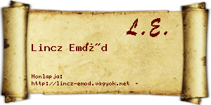 Lincz Emőd névjegykártya